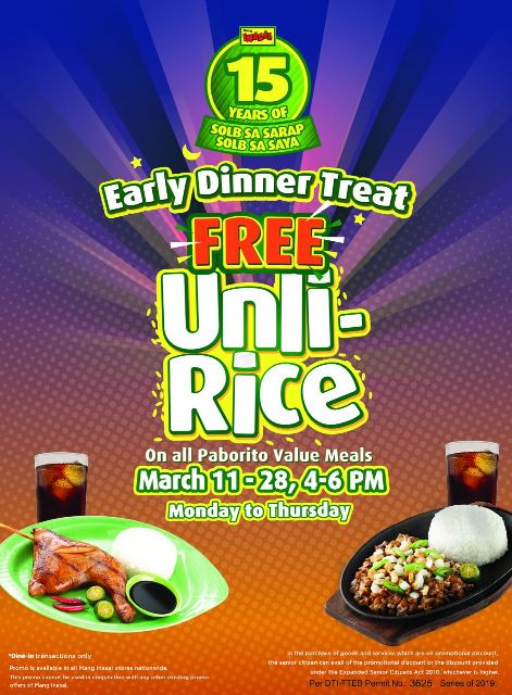 Mang Inasal FREE Unli Rice