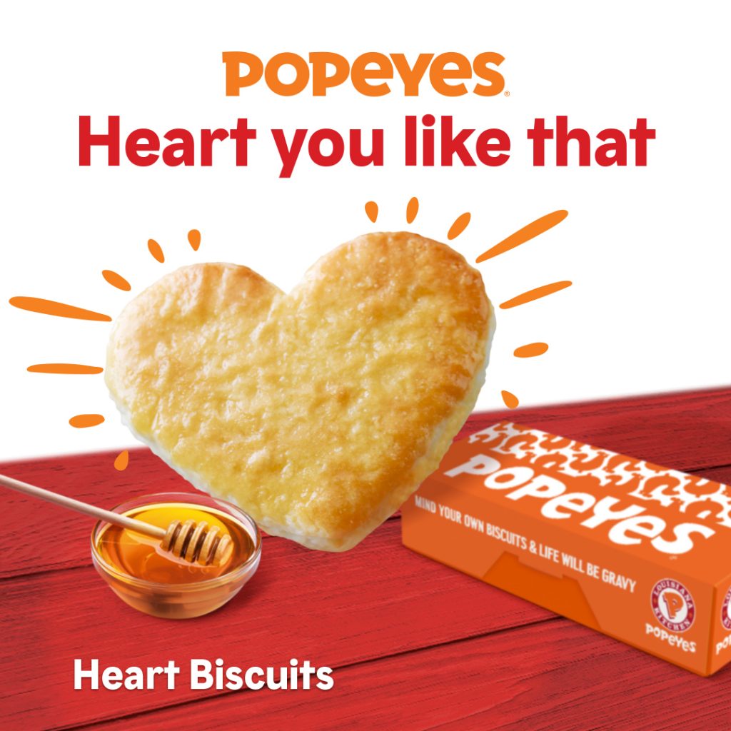 Celebrate Valentine's Day with Popeyes Heart Biscuits