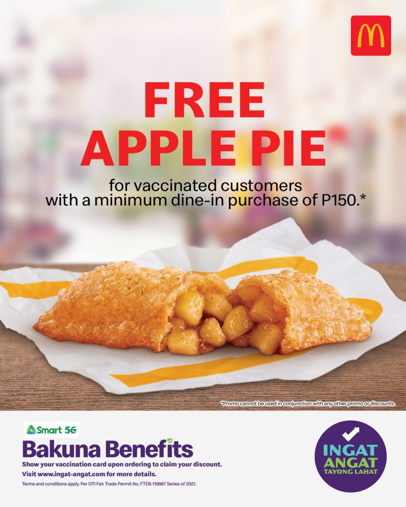McDonald's is giving FREE Apple Pie to vaccinated dine-in customers
