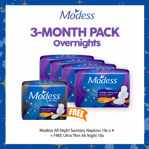 Modess Overnights 3-month Pack